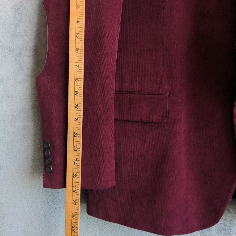 Ralph Lauren Black Label Corduroy Blazer 46L Burgundy Elbow Patches Academia - Picture 11 of 12